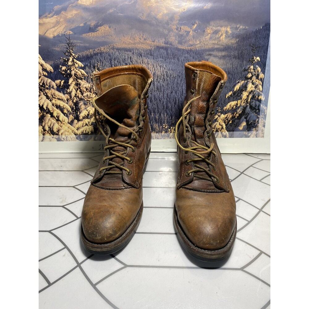 Chippewa Mens Boots Brown Leather Western Riding Made In USA Size 10.5 EE